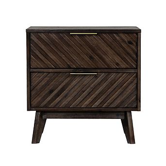 Modrest Daisy Mid-Century Dark Acacia Nightstand