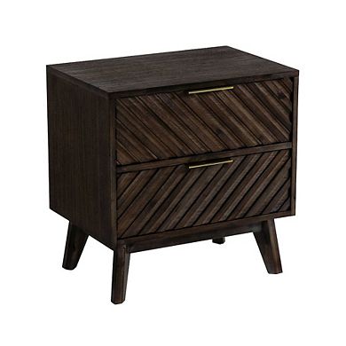 Modrest Daisy Mid-Century Dark Acacia Nightstand