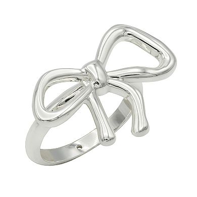 City Luxe Silver-Tone Bow Ring