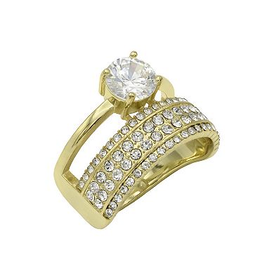 City Luxe Gold-Tone Cubic Zirconia Ring