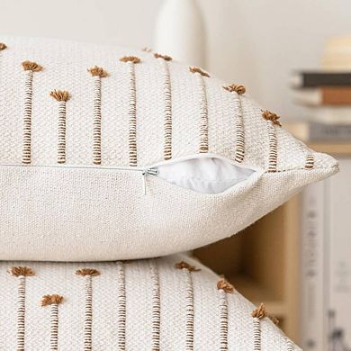 2-Piece Elegant Embroidered Throw Pillow Cases