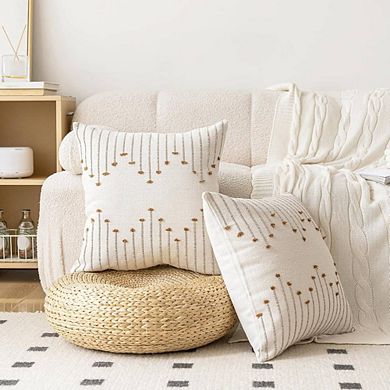 2-Piece Elegant Embroidered Throw Pillow Cases