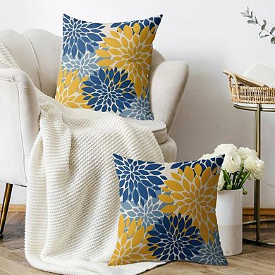 2-Piece Floral Print Throw Pillow Cases