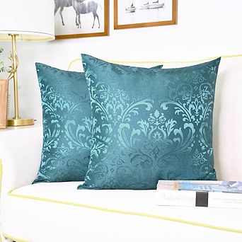 2 pc Floral Damask Throw Pillow Cases