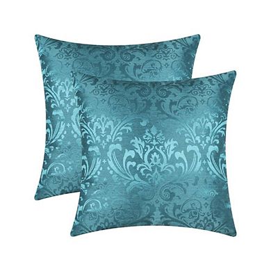 2-Piece Floral Damask Throw Pillow Cases