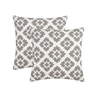 2-Piece Embroidered Cotton Throw Pillow Cases