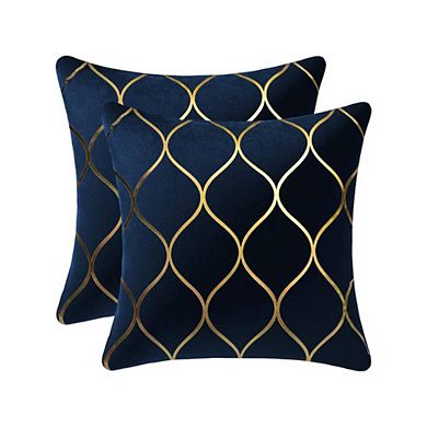 2-Piece Velvet Accent Throw Pillow Cases
