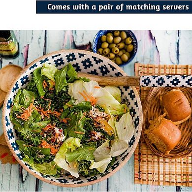 Large Mango Wood Salad Bowl Set