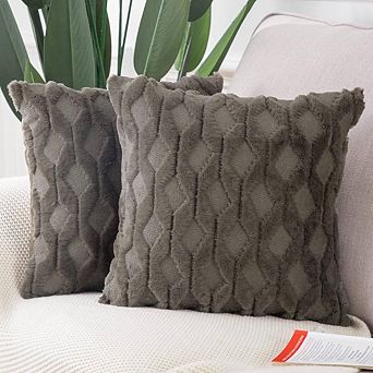 2 pc Soft Wool Throw Pillow Cases