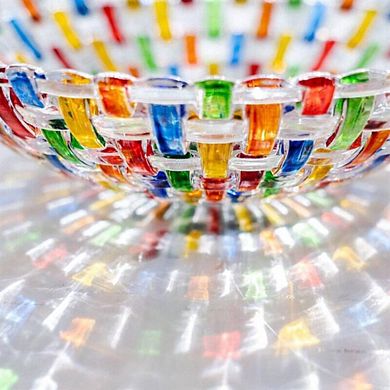 Hand-Painted Colorful Glass Fruit Bowl