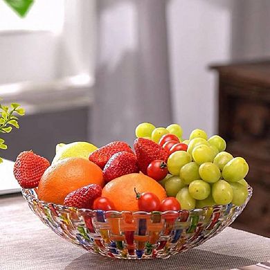 Hand-Painted Colorful Glass Fruit Bowl