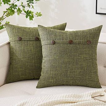 2 pc Vintage Linen Throw Pillow Cases
