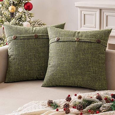 2-Piece Vintage Linen Throw Pillow Cases