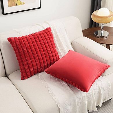 2-Piece Fluffy Faux Throw Pillow Cases
