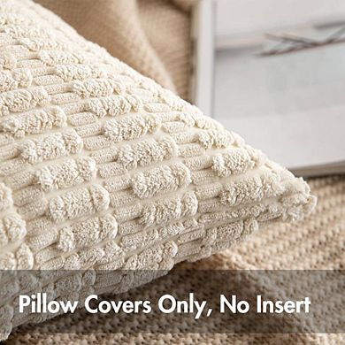 2-Piece Stylish Corduroy Throw Pillow Cases