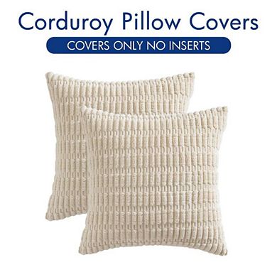 2-Piece Stylish Corduroy Throw Pillow Cases