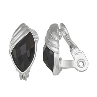 Napier Silver Tone Night Out Drop Clip-On Earrings