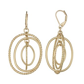 Napier Gold Tone Golden Orbit Orbital Earrings