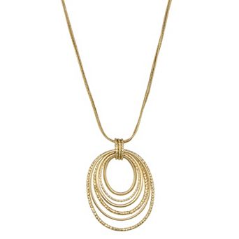 Napier Gold Tone Golden Orbit Pendant Necklace
