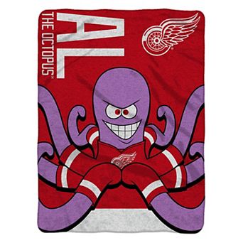 NHL Detroit Red Wings Al The Octopus Raschel Throw Blanket