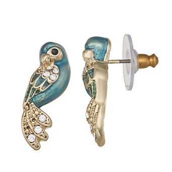 Napier Gold Tone Canary Stud Earrings