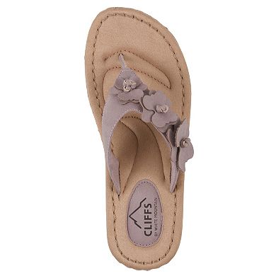 Cliffs by White Mountain Cassilia Women's Floral Wedge Sandals