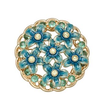 Napier Gold Tone Elevated Flowers Pin