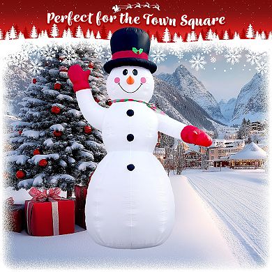 G128 14.76 ft H Snowman Christmas Inflatable Decor with LED Lights