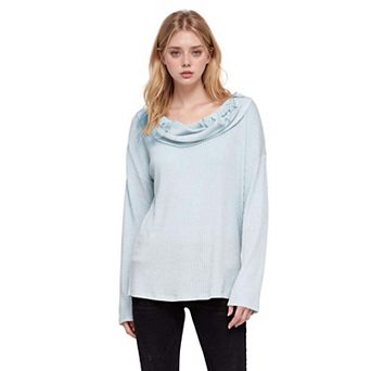 Women's Draped Cowl Neck Top