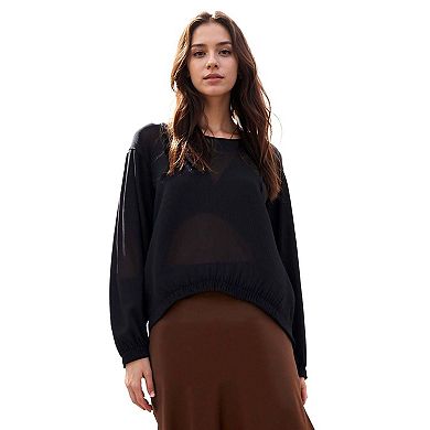 Hi-lo Elastic Banded Hem Top