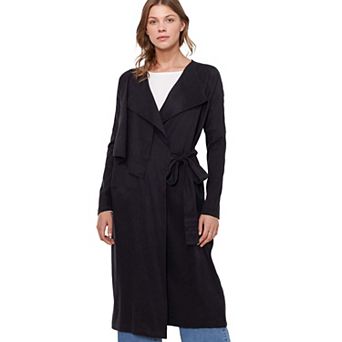 Wrap Trench Coat In Black