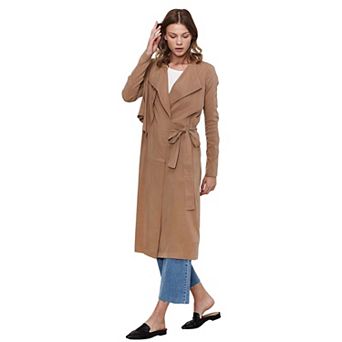 Wrap Trench Coat In Black