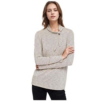 Self-tie Mock Neck Sweater Top