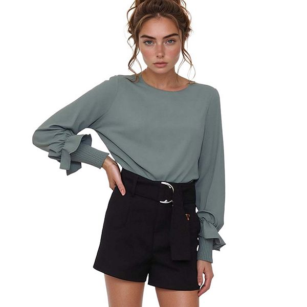 Scalloped Cuff Top