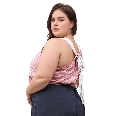 Plus Size Tied Halter Back Sleeveless Top