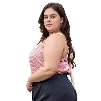 Plus Size Tied Halter Back Sleeveless Top