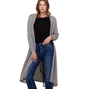 Longline Chiffon Contrast Cardigan