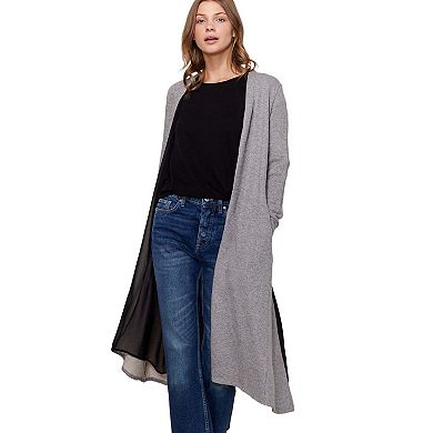 Longline Chiffon Contrast Cardigan
