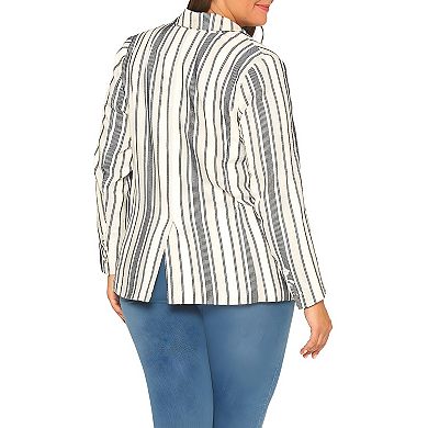 Plus Size Stripe Blazer