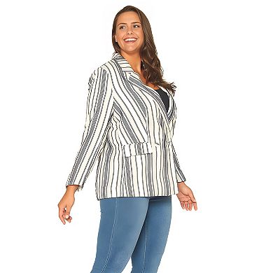 Plus Size Stripe Blazer