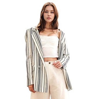 Stripe Blazer in Blue White