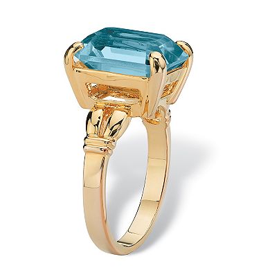 PalmBeach Jewelry Yellow Gold-plated Emerald Cut Simulated Birthstone Ring Sizes 5-10