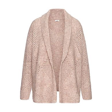 Lascana Women's Diamond Open Work Knit Cardigan