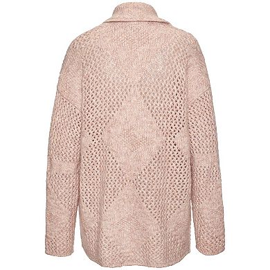 Lascana Women's Diamond Open Work Knit Cardigan