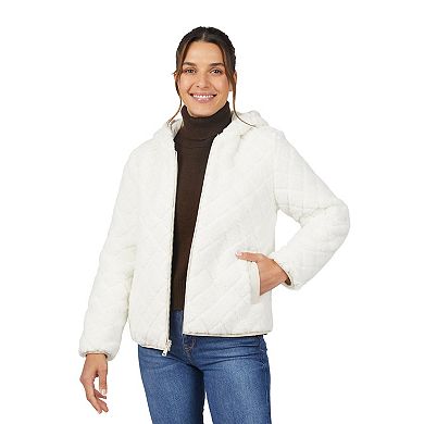 Free Country Women's Hooded Cirrus Quilted Reversible Jacket