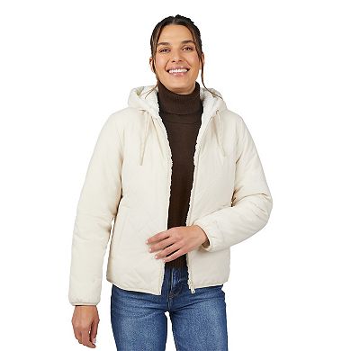 Free Country Women's Hooded Cirrus Quilted Reversible Jacket