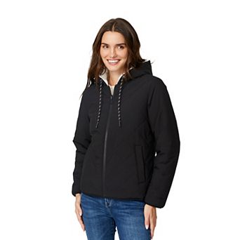 Free Country Women's Hooded Cirrus Quilted Reversible Jacket