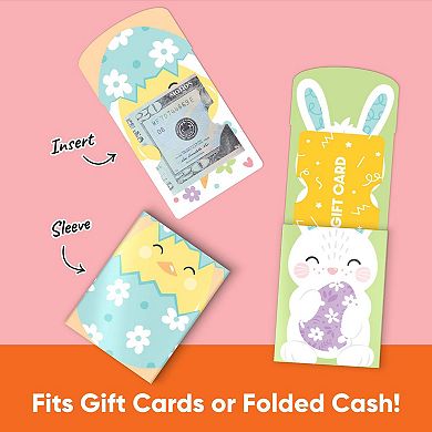Big Dot of Happiness Assorted Spring Easter Bunny Gift Card Holders, Nifty Gifty Pack, 8 ct