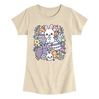 Girls 7-16 Easter Sticker Collage Graphic Tee