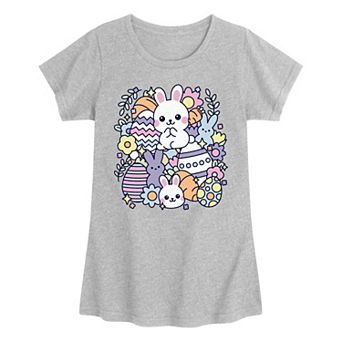 Girls 7-16 Easter Sticker Collage Graphic Tee